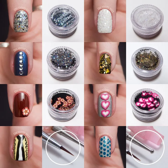 12x 3D Different Shaped Nail Art Decoration