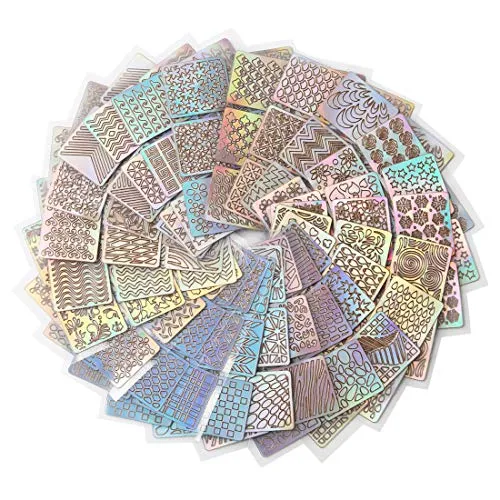 144 Pieces 72 Designs Nail Vinyl Stencils Nail Decoration Stickers Set 24 Sheets Reusable Nail Art Design DIY Decoration Fake Nail Natural Nails