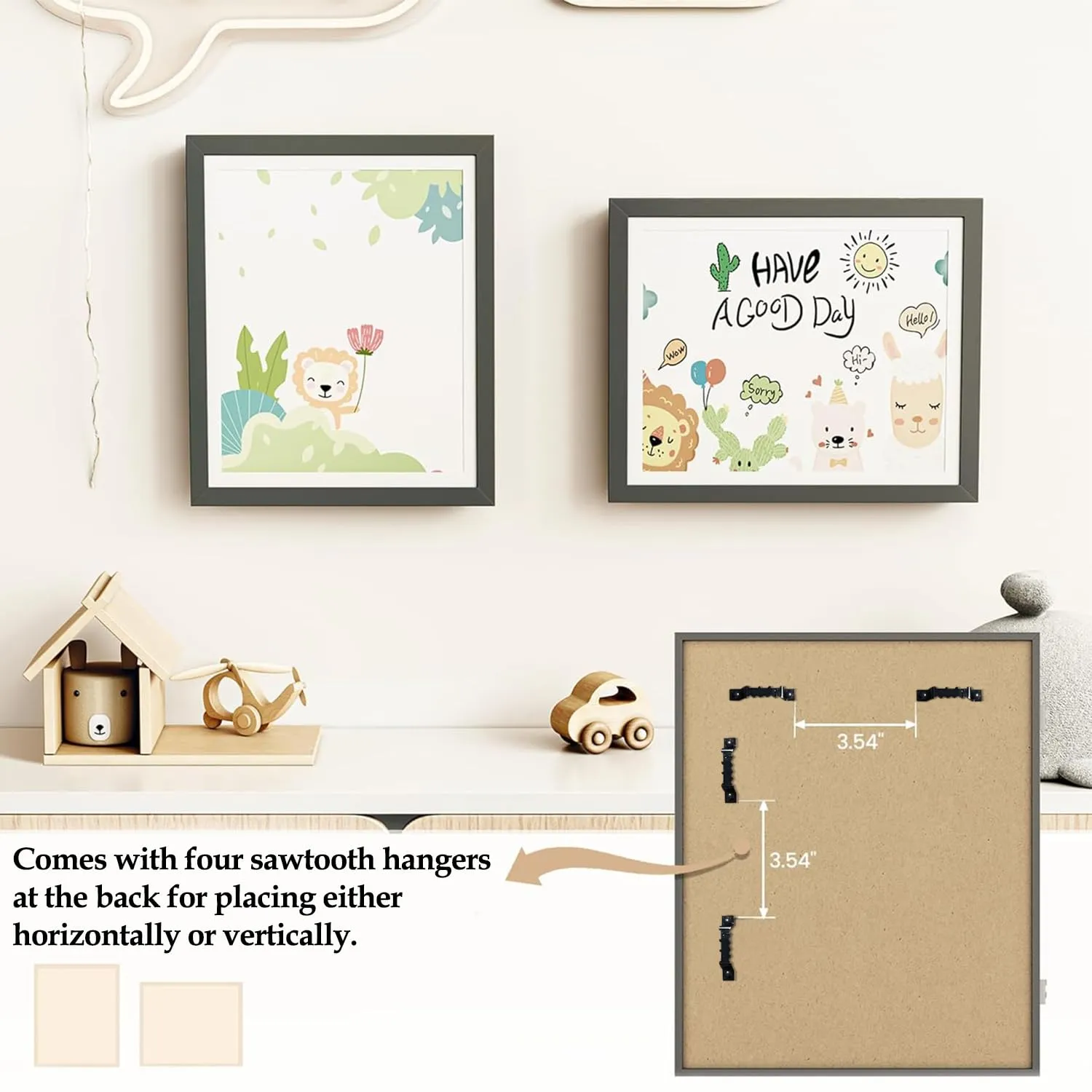 ABOUT SPACE Kids Artwork Picture Frame-Front Opening Gallery Style Horizontal Vertical A4 Photo Frame with Shatter Resistant Glass for Wall with Storage & Wall Hook - Holds 110 Pcs (Black-10" x 13.5")