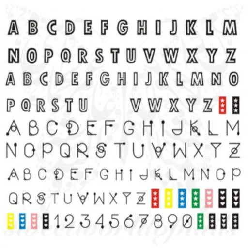 Alphabet Nails Letters Water Decals