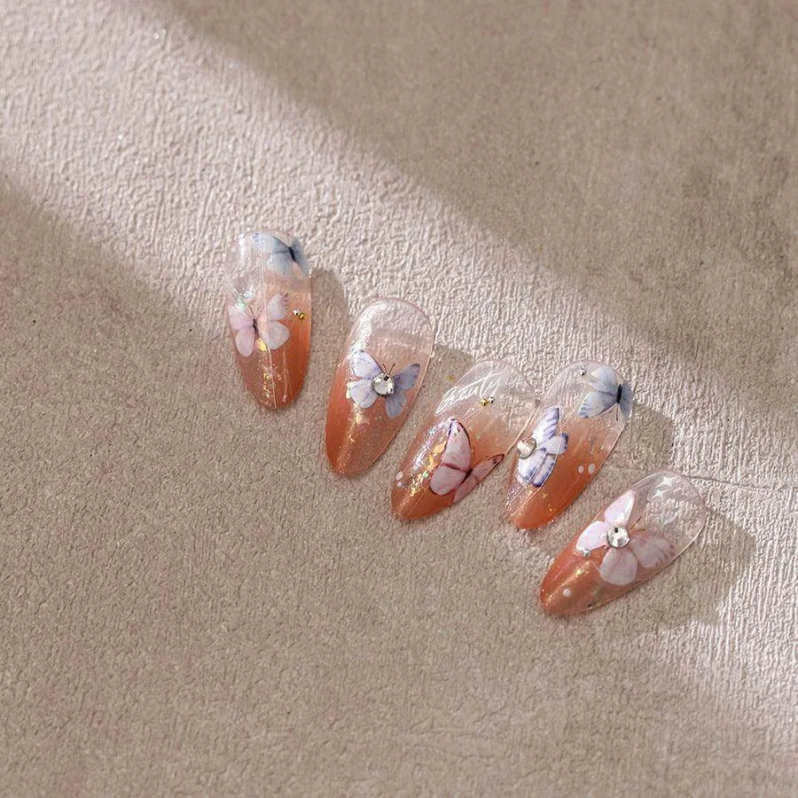 Aurora Shell Light Nail Art Stickers Adhesive Watercolor Butterfly Sticker Decals TL179