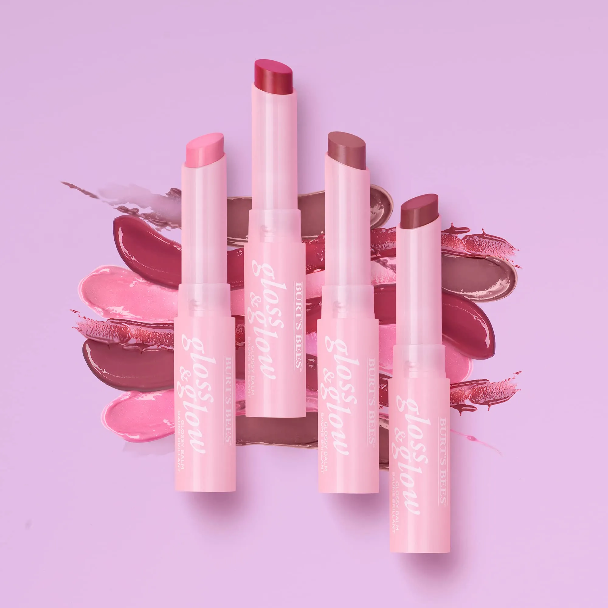 Burt's Bees Gloss and Glow Glossy Balm, 100% Natural Origin, Winning in Pink, 1 Tube