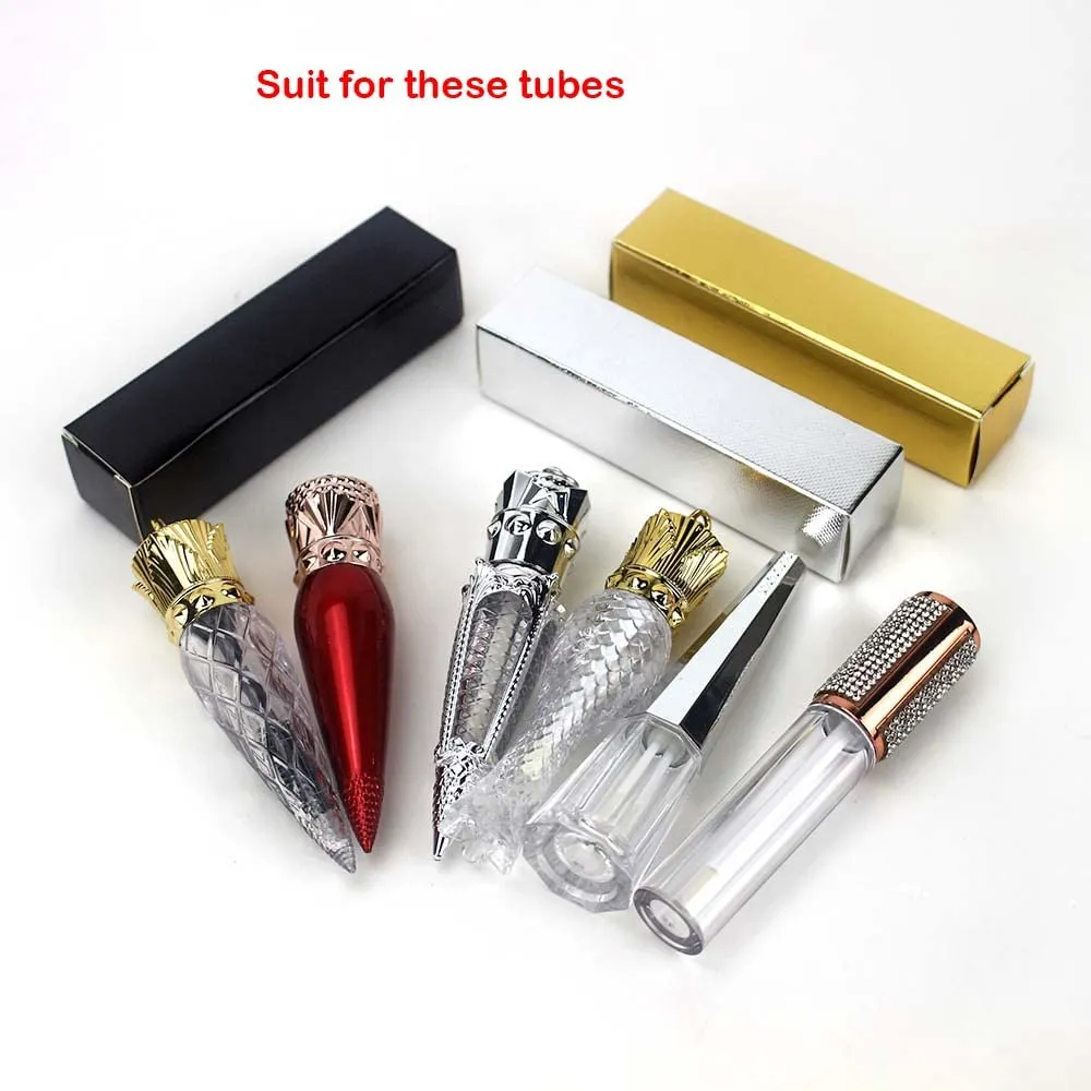 COSIDEA 50 pieces 350gms lip gloss paper box, lipgloss mascara eyeliner packing box for DIY cosmetic, (27 * 27 * 115mm, holografic)