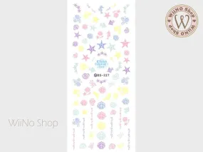 Cotton Marine Lace Water Slide Nail Art Decals - 1 pc (DS-327)