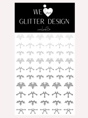 Cuticle Snowflakes (DESIGN 1) Nail Decal | Silver Shimmer