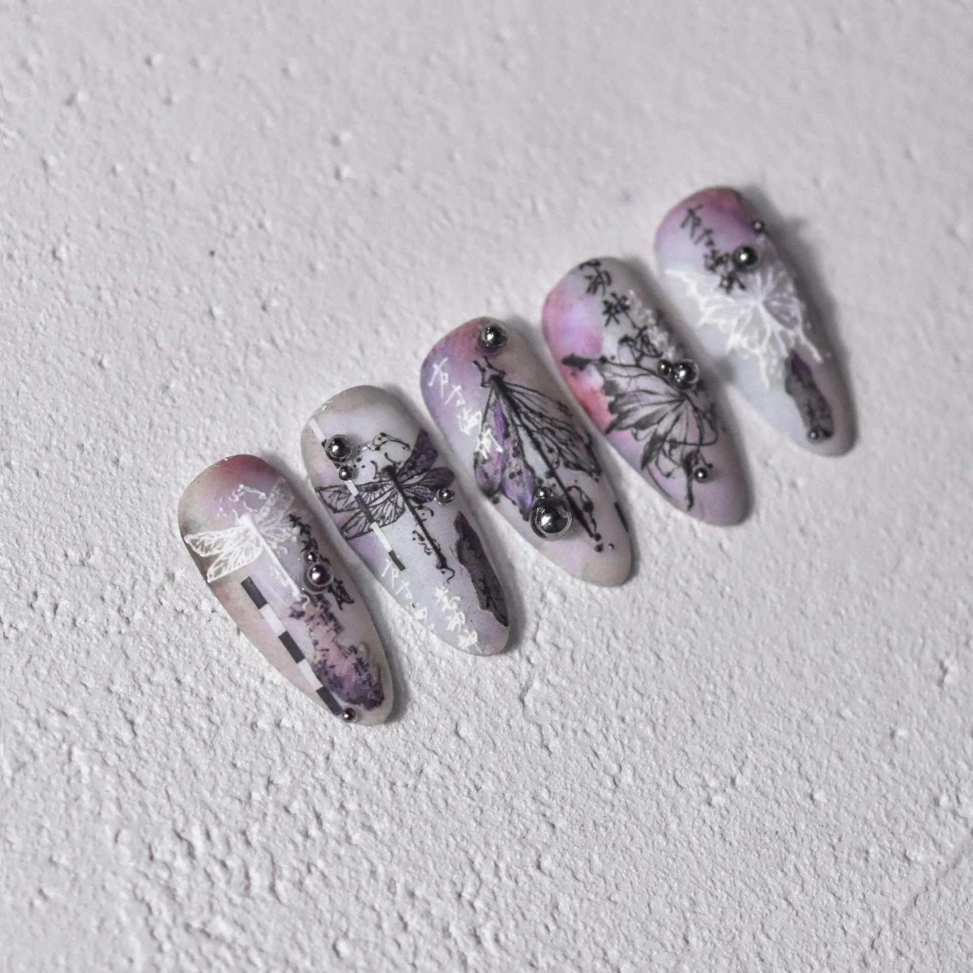 Dragonfly Cicada Nail Art Stickers Adhesive Embossed Butterfly Animals Sticker Decals to3089