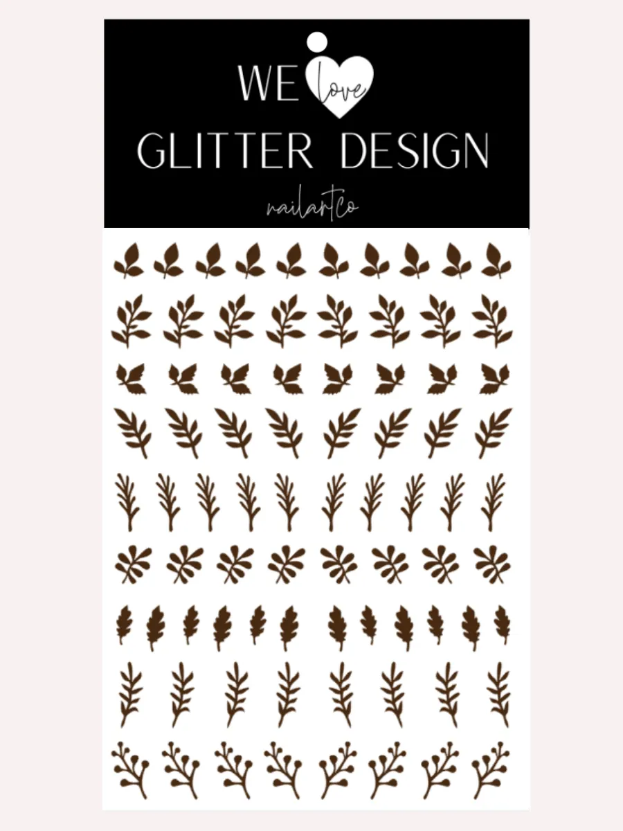 Fall Stems Nail Decal | Brown