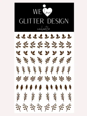 Fall Stems Nail Decal | Brown