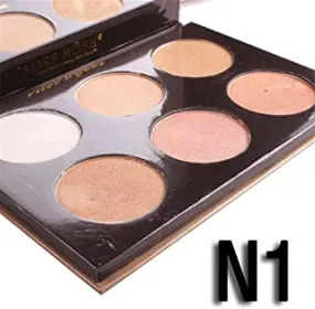 FantasyDay 6 Colors Illuminator Highlighting Makeup Powder Bronzer and Highlighter Makeup Powder Pressed Powder Foundation Face Eye Nose Contouring Palette #1