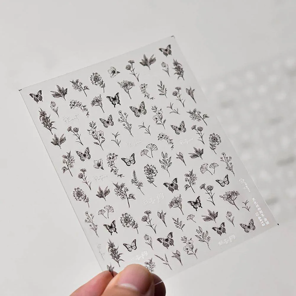 Flower Leaf Nail Art Stickers Adhesive Nail Sticker Decals to4416