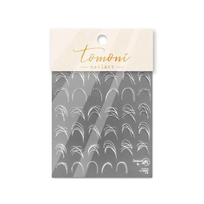 French Line Nail Art Stickers Adhesive Bending Line Embossed Sticker Decals to3007