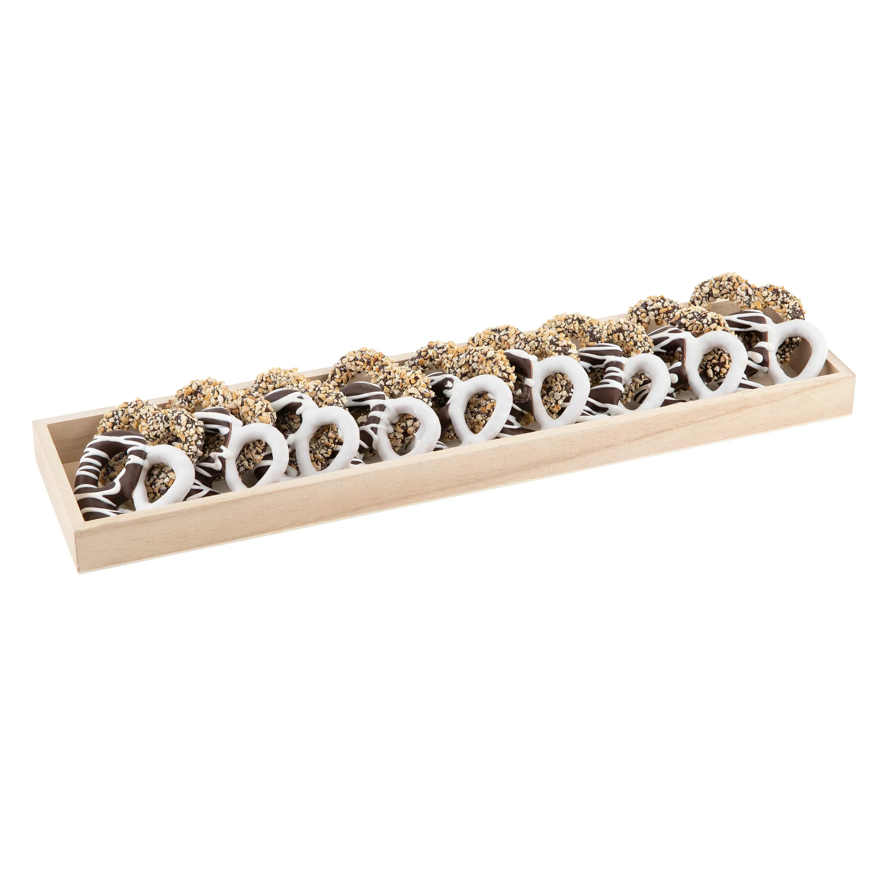Hammont Natural Wooden Serving Tray 17X4X1in. 4pc