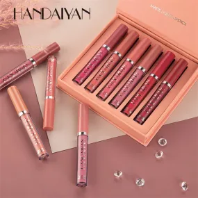 HANDAIYAN 6Colors/Sets Matte Liquid Lip Glaze Sets Natural Moisturizer Waterproof Velvet Lip Glosses Makeup TSLM2