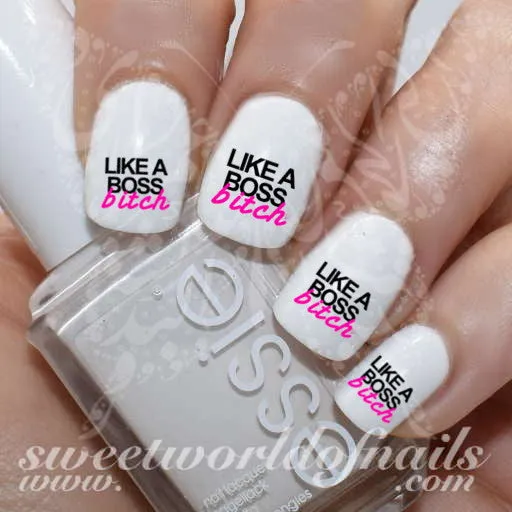 Like a boss B**ch Nail Art Nail Water Decals Wraps