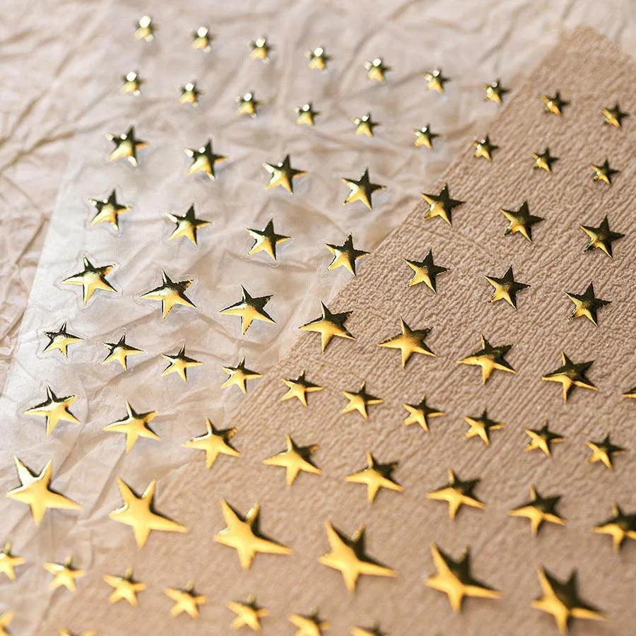 Metal Star Nail Art Stickers Adhesive Gold Star Sticker Decals M417