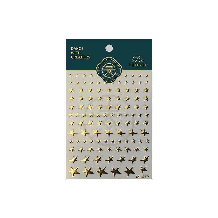 Metal Star Nail Art Stickers Adhesive Gold Star Sticker Decals M417