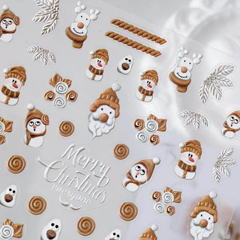 Nail Art Stickers Adhesive Slider Christmas Snowman Sticker Decals