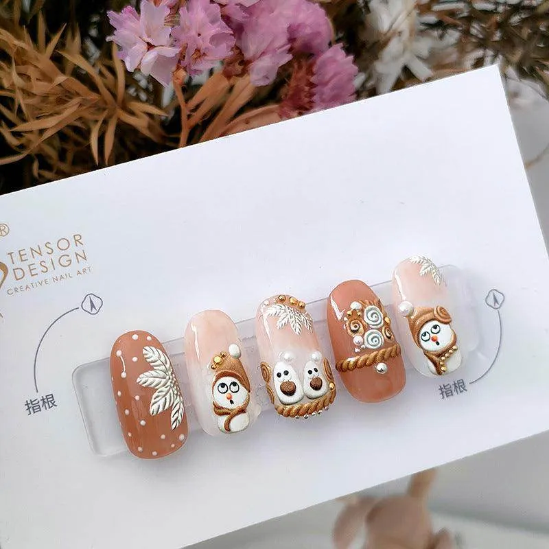 Nail Art Stickers Adhesive Slider Christmas Snowman Sticker Decals