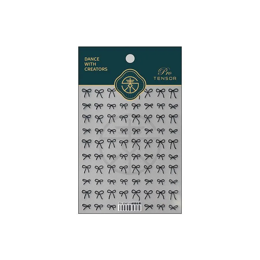 Nail Art Stickers Adhesive Slider Embossed Metal Bowknot Sticker Decals TS3587
