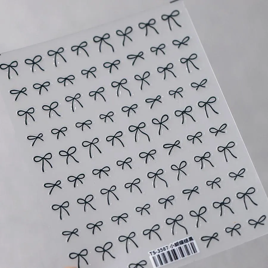 Nail Art Stickers Adhesive Slider Embossed Metal Bowknot Sticker Decals TS3587