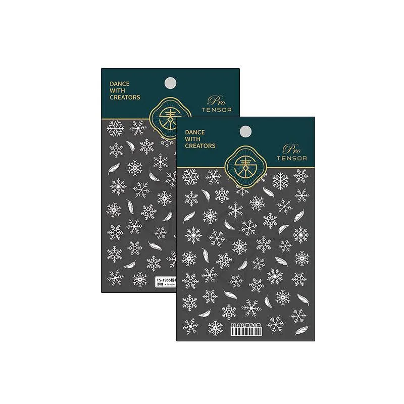 Nail Art Stickers Adhesive Slider Embossed Snowflake Sticker Decals TS1954