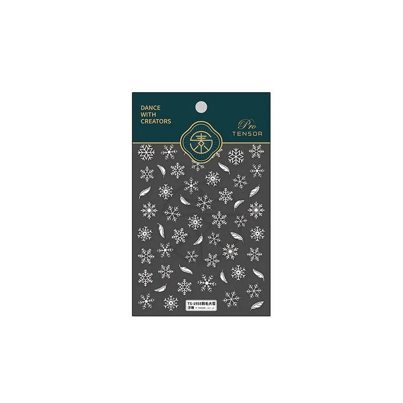 Nail Art Stickers Adhesive Slider Embossed Snowflake Sticker Decals TS1954