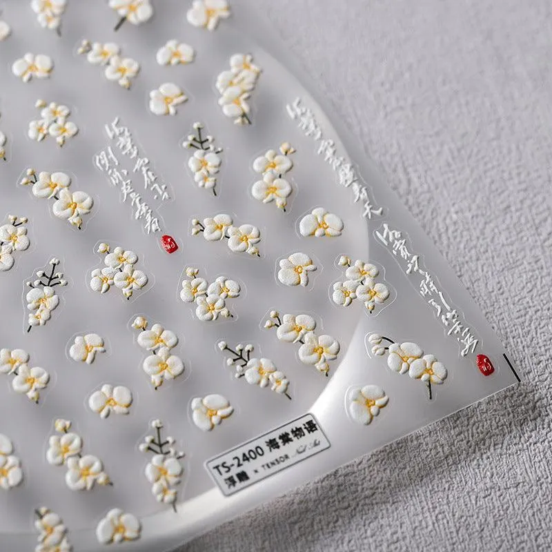 Nail Art Stickers Adhesive Slider Flower Sticker Decals