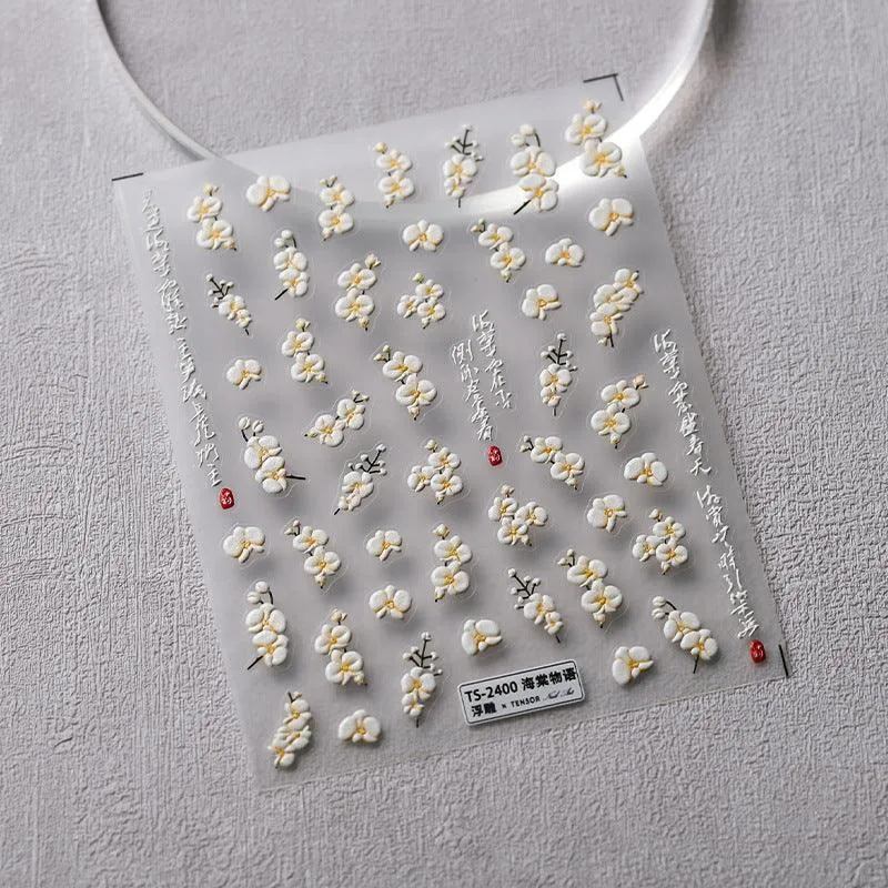 Nail Art Stickers Adhesive Slider Flower Sticker Decals