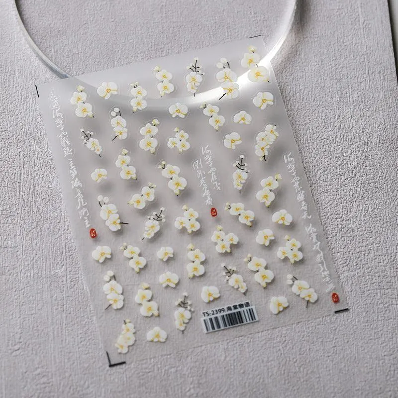 Nail Art Stickers Adhesive Slider Flower Sticker Decals