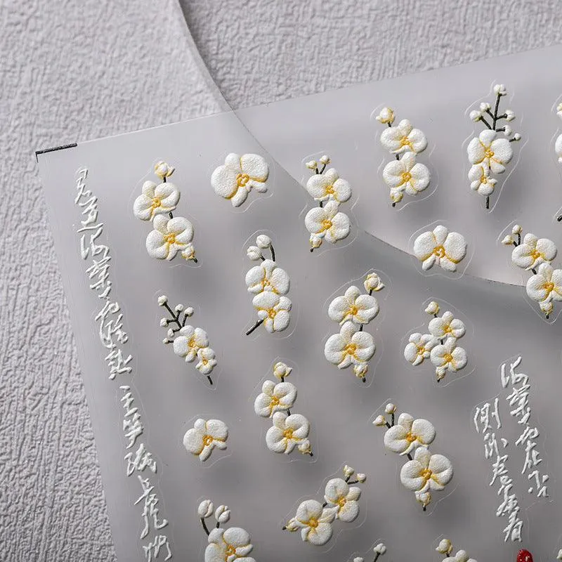 Nail Art Stickers Adhesive Slider Flower Sticker Decals