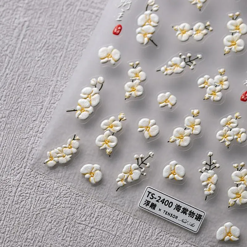 Nail Art Stickers Adhesive Slider Flower Sticker Decals