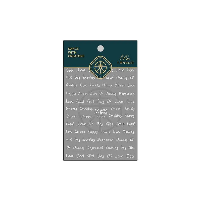 Nail Art Stickers Adhesive Slider Letter Words Sticker Decals