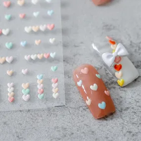 Nail Art Stickers Adhesive Slider Love Hearts Embossed Sticker Decals