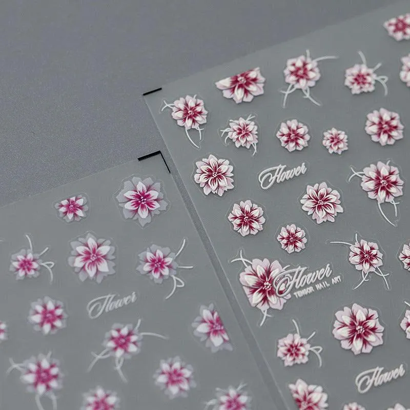 Nail Art Stickers Adhesive Slider Peony Flowers Sticker Decals