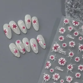 Nail Art Stickers Adhesive Slider Peony Flowers Sticker Decals