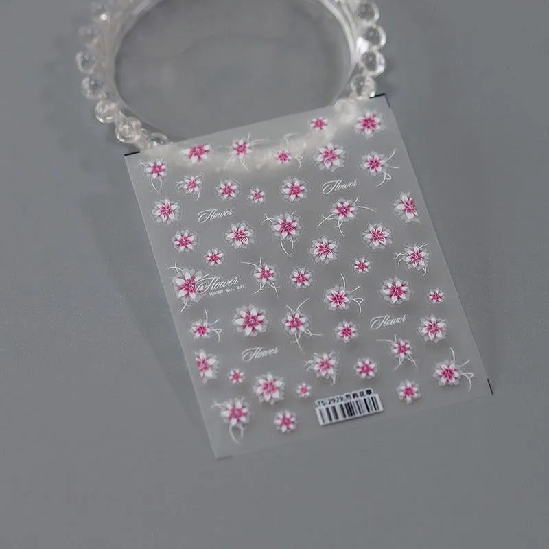 Nail Art Stickers Adhesive Slider Peony Flowers Sticker Decals