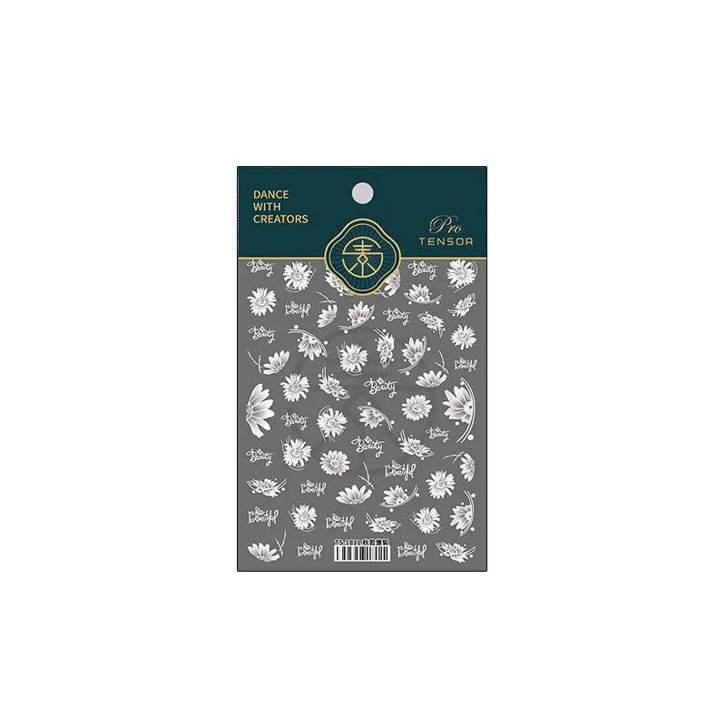 Nail Art Stickers Adhesive Slider White Daisy Sticker Decals