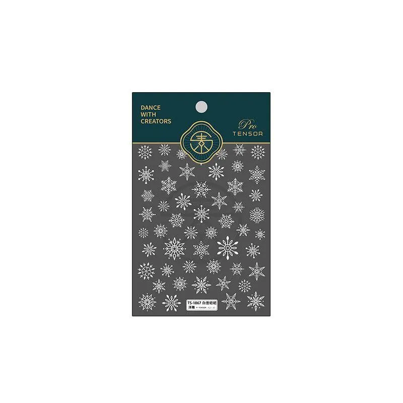 Nail Art Stickers Adhesive Slider White Snowflake Sticker Decals