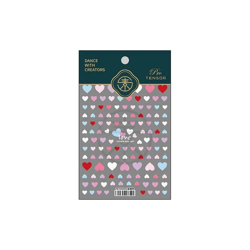 Nail Art Stickers Adhesive Sliders Embossed Love Heart Sticker Decals TS1507