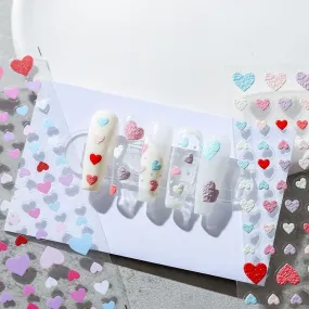Nail Art Stickers Adhesive Sliders Embossed Love Heart Sticker Decals TS1507