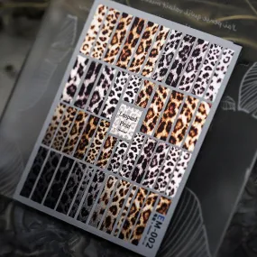 Nail Art Stickers Adhesive Sliders Leopard Print Sticker Decals EM002