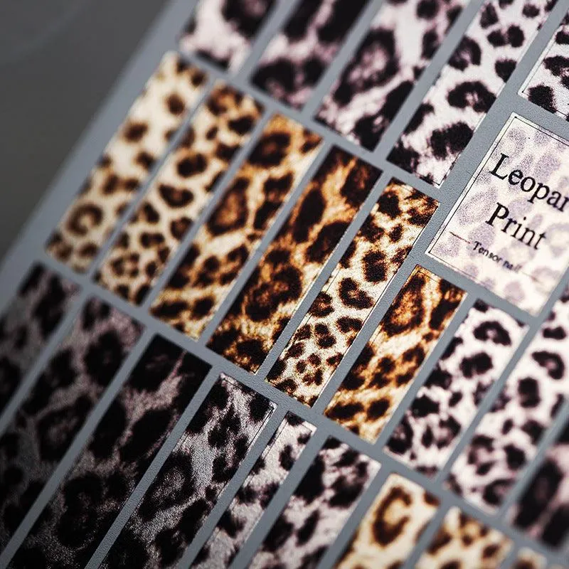 Nail Art Stickers Adhesive Sliders Leopard Print Sticker Decals EM002