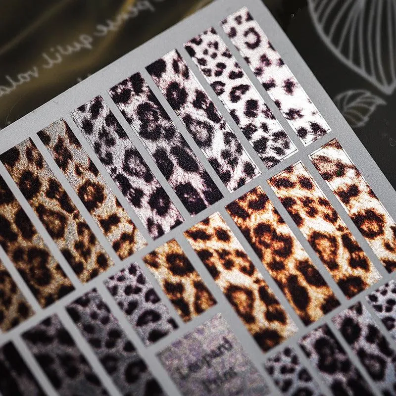 Nail Art Stickers Adhesive Sliders Leopard Print Sticker Decals EM002