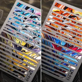 Nail Art Stickers Adhesive Sliders Metal Marble Sticker Decals EM010