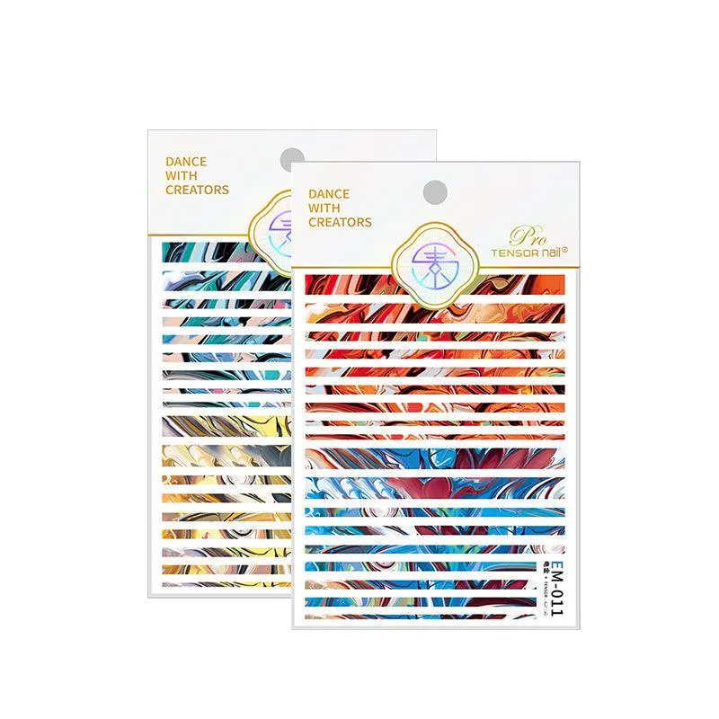 Nail Art Stickers Adhesive Sliders Metal Marble Sticker Decals EM010