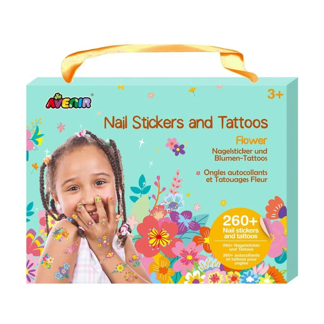 Nail Stickers and Tattoos Box Set - Flowers
