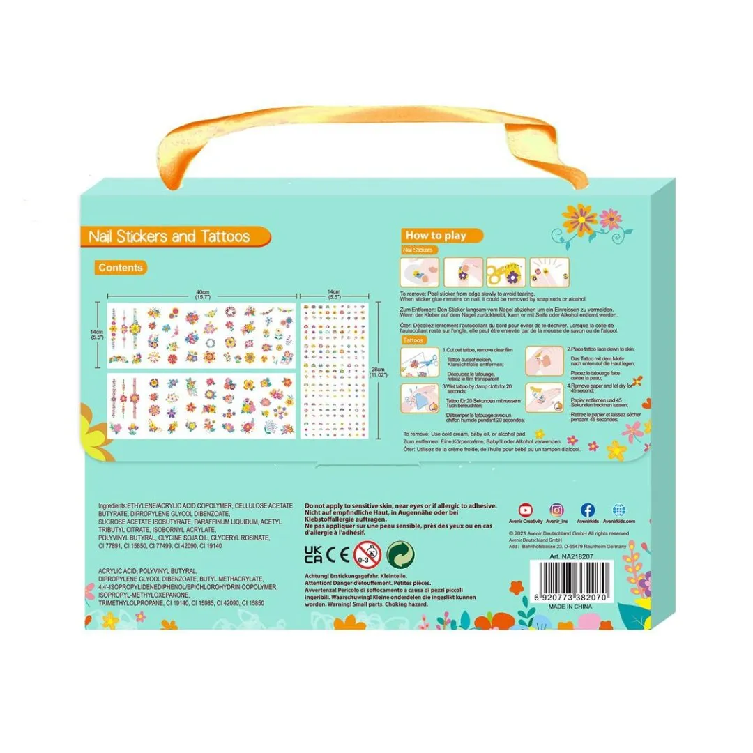 Nail Stickers and Tattoos Box Set - Flowers