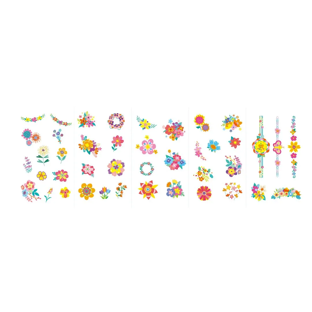 Nail Stickers and Tattoos Box Set - Flowers