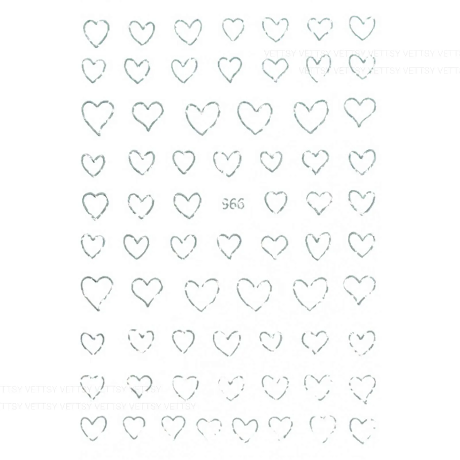 Nail Stickers-Hollow Heart