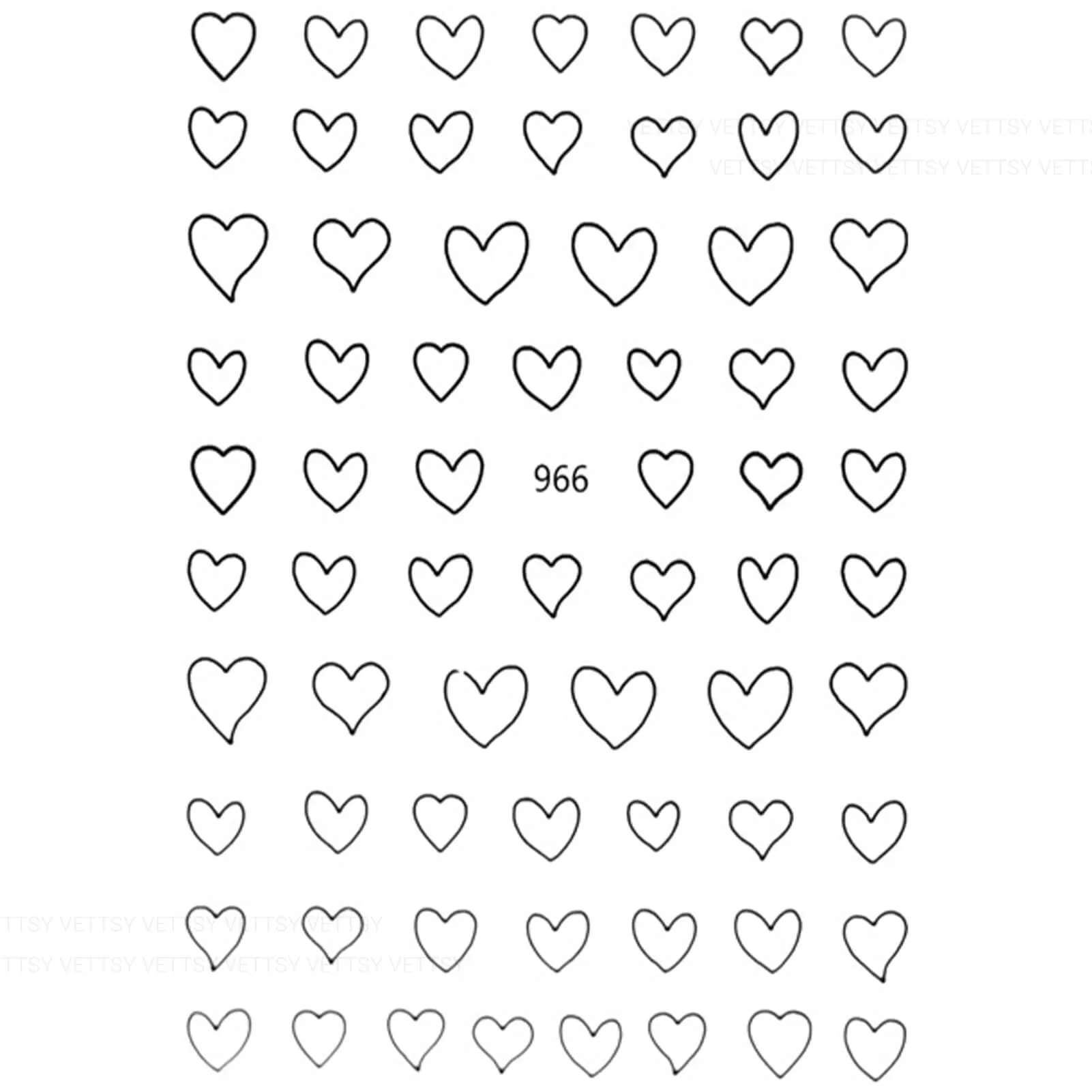 Nail Stickers-Hollow Heart